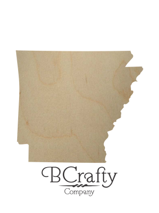 Wooden Arkansas State Shape Cutout