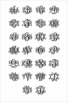 Wooden Monogram KK Examples