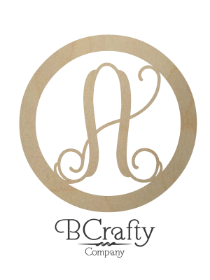 Vine with Circle Border Monogram