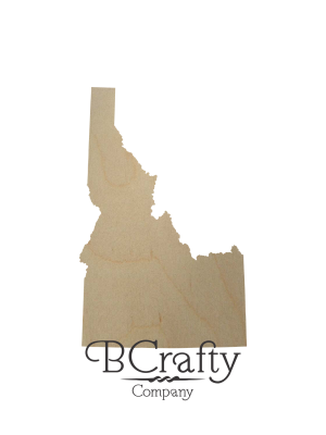 Wooden Idaho State Shape Cutout