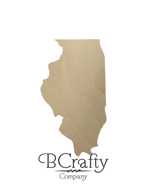 Wooden Illinois State Shape Cutout