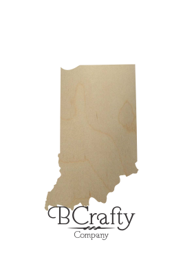 Wooden Indiana State Shape Cutout