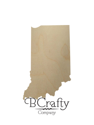 Wooden Indiana State Shape Cutout