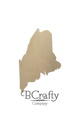 Wooden Maine State Shape Cutout