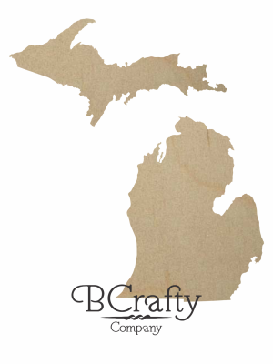 Wooden Michigan State Shape Cutout