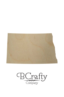 Wooden North Dakota State Shape Cutout
