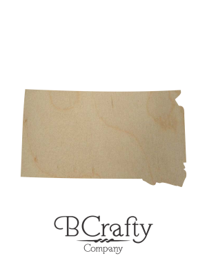 Wooden South Dakota State Shape Cutout