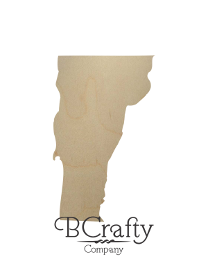 Wooden Vermont State Shape Cutout
