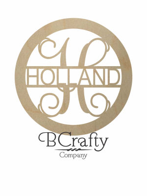 Wooden Family Monogram Sign - Holland