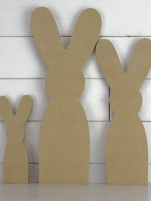 Wooden bunny family cutout