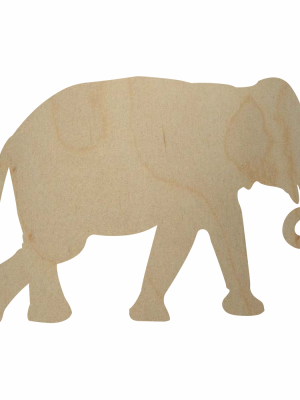 Unfinished wooden elephant cutout for crafts